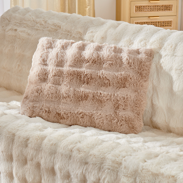 Kissen "Bubble-Fleece" 40 x 60 cm braun