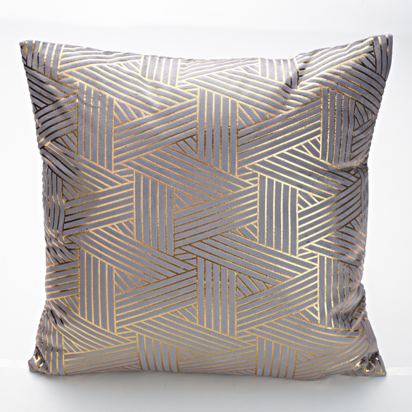 Kissenhülle gold-gestreift 45x45 cm