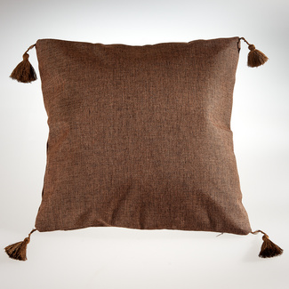 Kissenhülle mit Quasten braun 45x45 cm Kissenhülle mit Quasten braun 45x45 cm