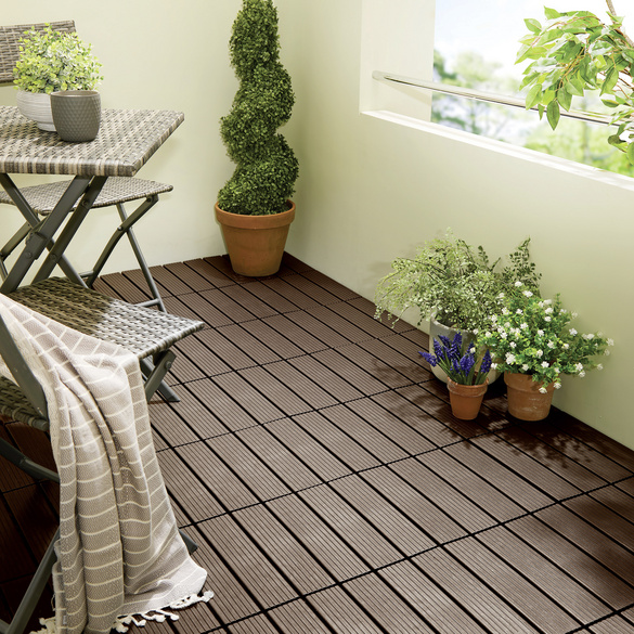 Klick-Gartenfliesen braun 8er-Set Gainsborough