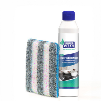 Kochfeldreiniger mit 2-in-1 Magic-Schwamm SuperClean Kochfeldreiniger mit 2-in-1 Magic-Schwamm SuperClean