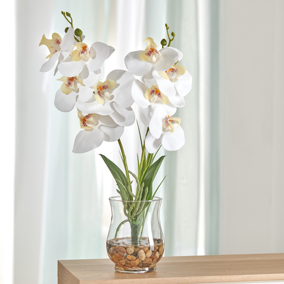 Kunstblume Orchidee in Glasvase