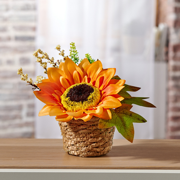 Kunstblumengesteck "Sonnenblume" im Korb