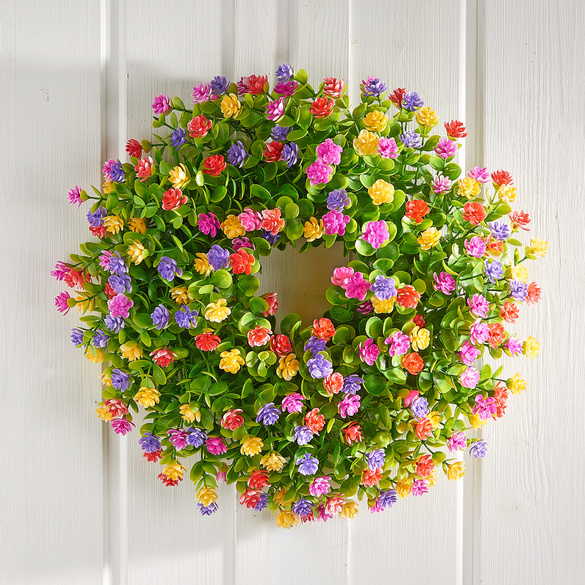 Kunstblumenkranz Buchsbaum "Sommer"