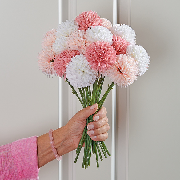 Kunstblumenstrauß "Kugelblumen" Schmuck-Dahlien