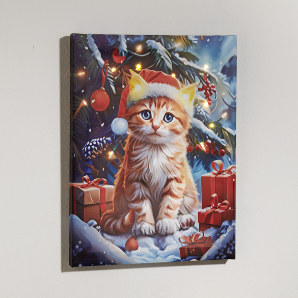 Pagen LED-Bild "Weihnachtskatze"
