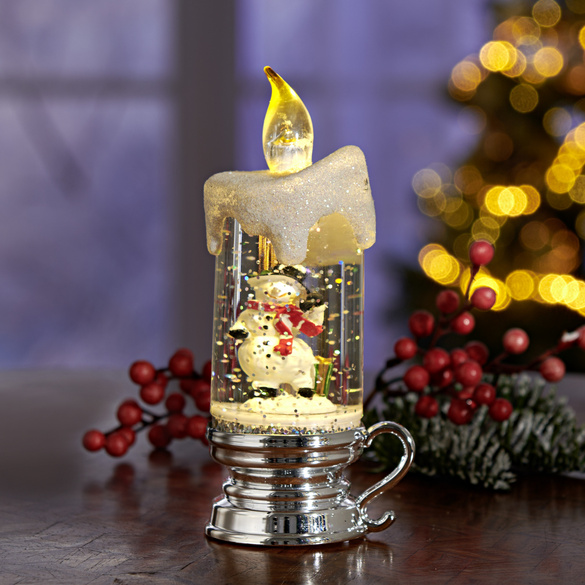 Pagen LED Glitter Kerze Schneemann