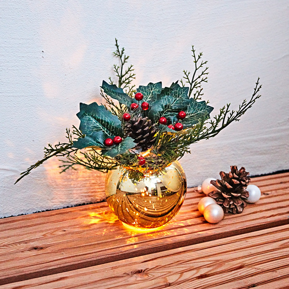 Pagen LED-Kugel mit Gesteck