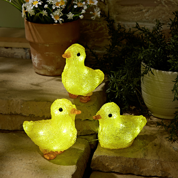 LED-Leuchtfiguren Küken 3-tlg