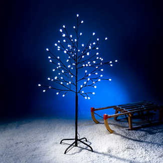 LED Lichterbaum 3er Set weiß 144er warmweiß weiße Äste 60cm hoch 35377