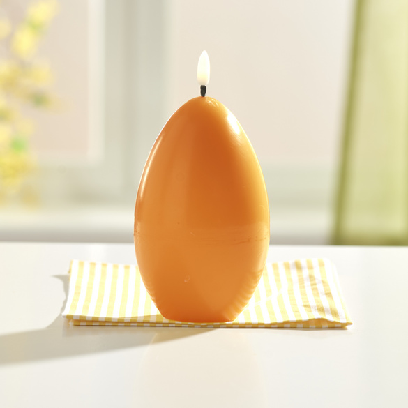 LED-Osterkerze orange H 18 cm, Ø 14 cm