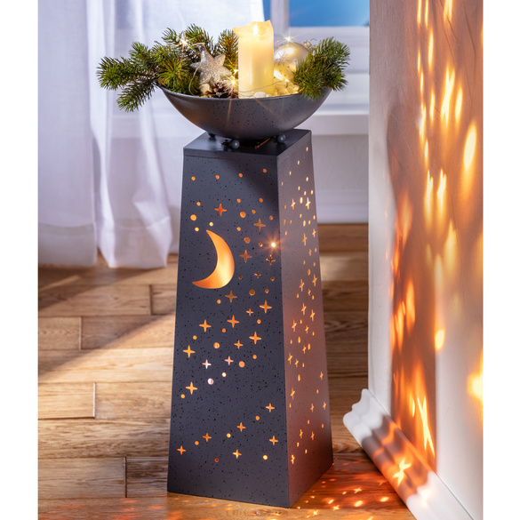 LEDPflanzsäule mit Schale, beleuchtet, metall 3PAGEN