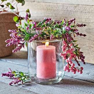 LED-Windlicht mit Blütenkranz Eldo LED-Windlicht mit Blütenkranz Eldo