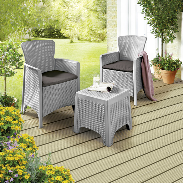 Möbelgarnitur "Rattan-Style" 3-tlg