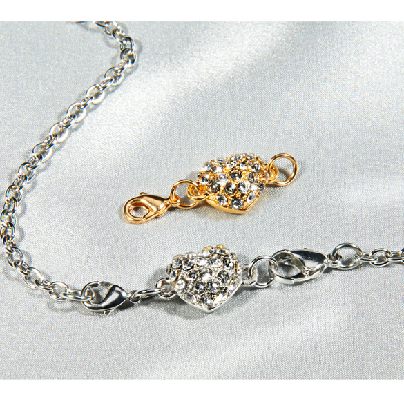 Magnetverschluss Für Ketten - 3-tlg. Set Silber Matt Mit Karabiner Und Verlängerungskette