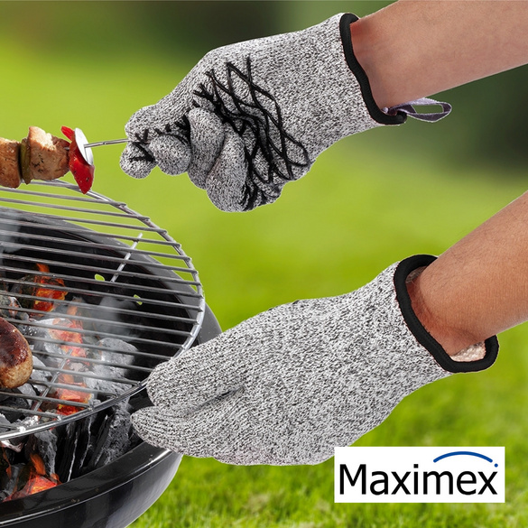 Maximex 2in1 Hitze- & Schneidschutz Handschuh Herren 1 Paar, Hitzebeständig, Schnittfest