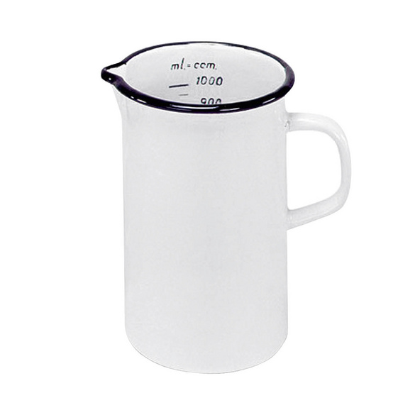Messbecher 1 L weiß emailliert
