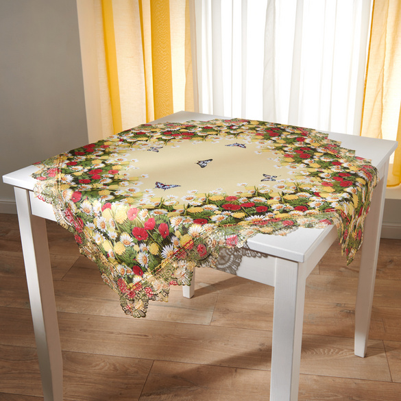 Mitteldecke Blüten Makrameespitze 85x85 cm