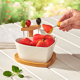 Obstschale "Herz" mit Pickern Eldo Obstschale "Herz" mit Pickern Eldo