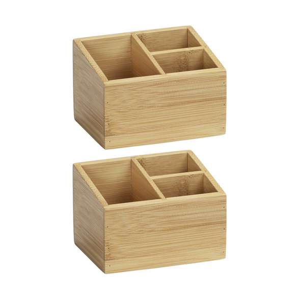 Organizer „Terra“ mit 3 Fächern, 2er Set, Bambus