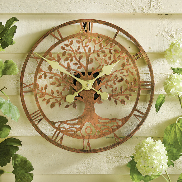 Outdoor Wanduhr Lebensbaum