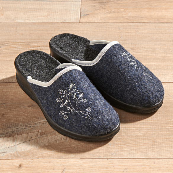 Pagen Pantoffel "Cara" navy-grau