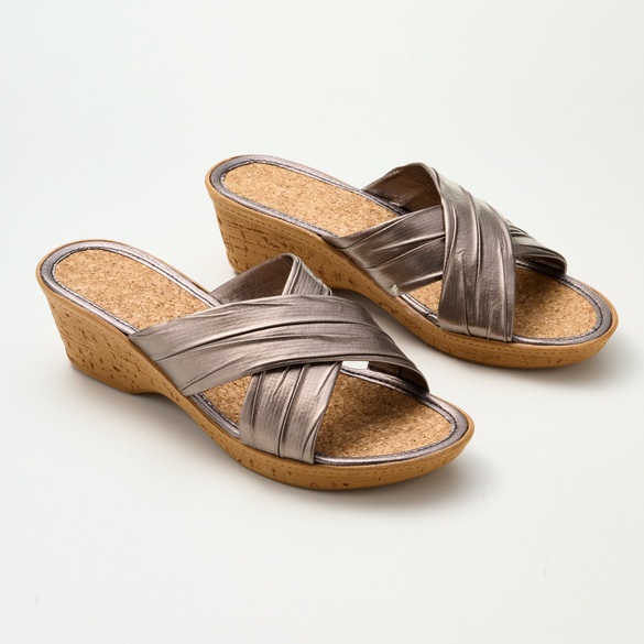 Pantolette "Sylvia" anthrazit-metallic