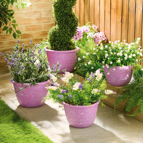 Pflanztöpfe Vintage-Stil "Lavendel" 4er-Set