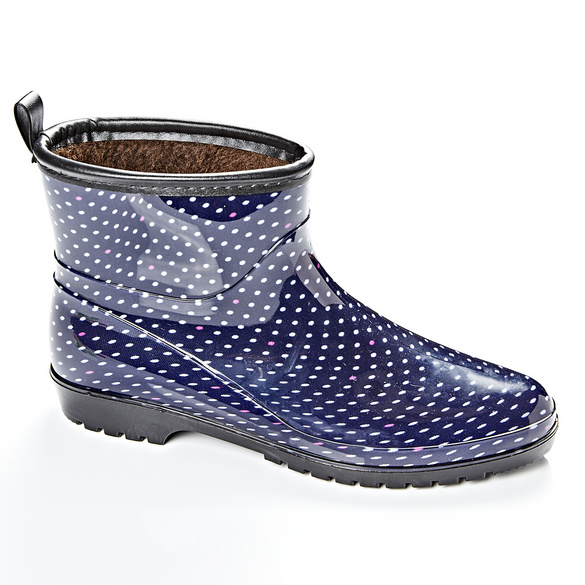 Regenstiefelette Tupfen dunkelblau