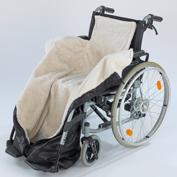 Rollstuhl-Wärmesack mit Teddy-Innenfutter und Transporttasche
