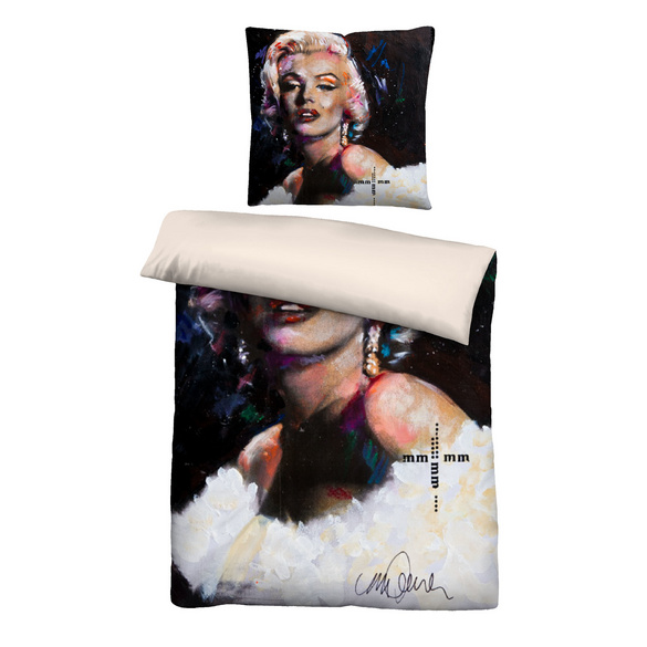 Mikrofaser Bettwäsche Marilyn Monroe weiß, 1x 135x200 cm + 1x 80x80 cm