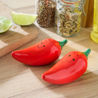 Salz- & Pfefferstreuer "Chili" 2er-Set Basilico Salz- & Pfefferstreuer "Chili" 2er-Set Basilico