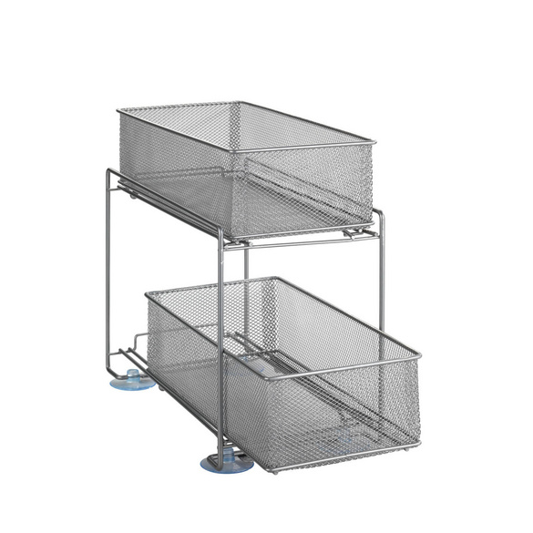 Schubladenregal Gioma Silber 2 Etagen