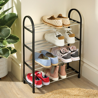 Schuhregal mit 4 Etagen für 8 Paar Schuhe Clarsen Schuhregal mit 4 Etagen für 8 Paar Schuhe Clarsen