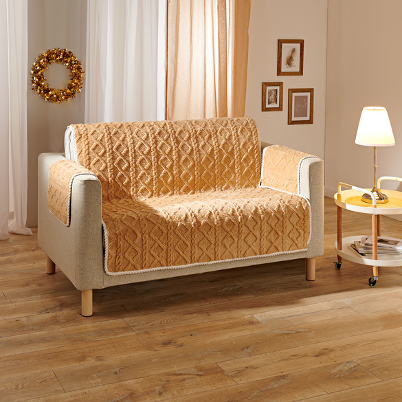 Sesselschoner 2-Sitzer 120 x 150 cm creme