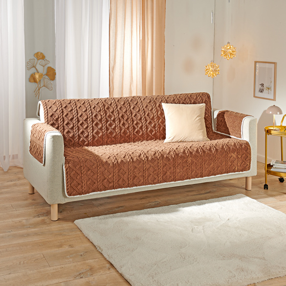 Sesselschoner 3-Sitzer 180 x 150 cm braun