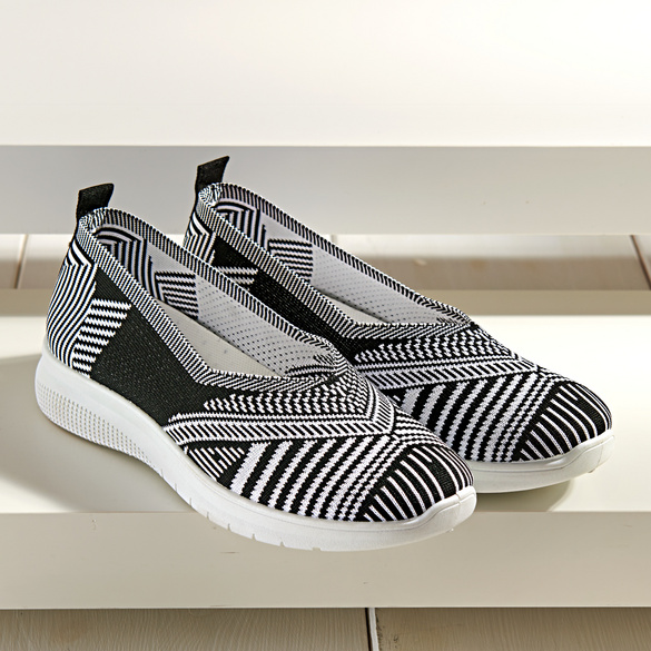 Slipper "Linda", schwarz-weiß