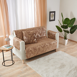 Sofaüberwurf 2-Sitzer beige-grau 120 x 150 cm Eldo Sofaüberwurf 2-Sitzer beige-grau 120 x 150 cm Eldo