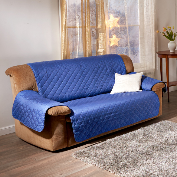 Sofaüberwurf 2-Sitzer blau 188 x 225 cm