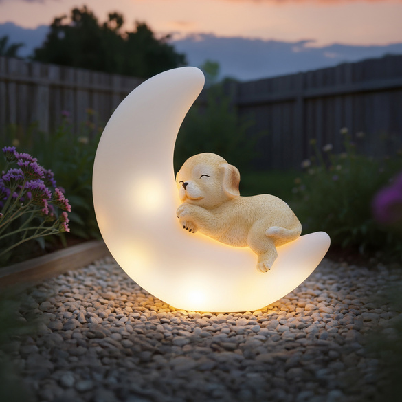 "Solardeko ""Hund auf dem Mond"""
