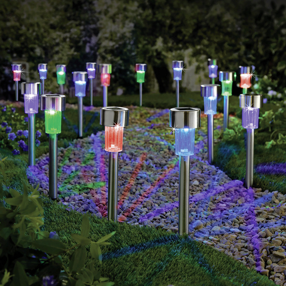 Solarleuchten Gartenstecker bunt 12er-Set