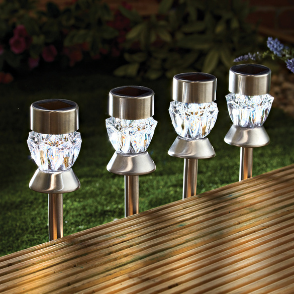 Solarleuchten "Kristall" 4er-Set