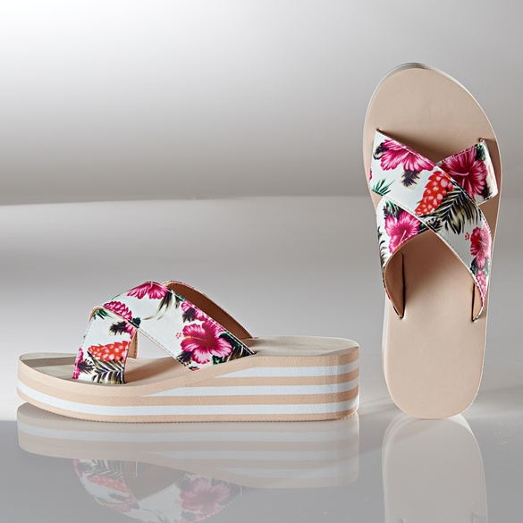 Pagen Sommer-Pantolette "Hibiskus"