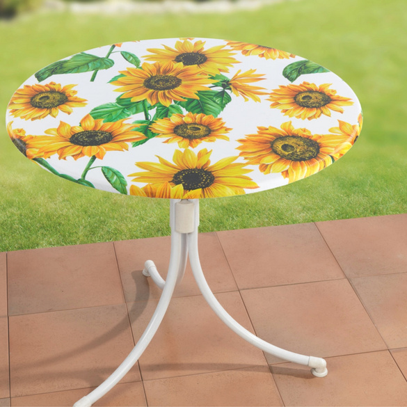 Spanntischdecke Sonnenblumen Ø 70–86 cm