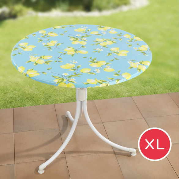 Spanntischdecke Zitrone XL Ø 85–105 cm