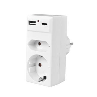 Steckdosenadapter Schuko/Euro mit USB-A & USB-C HEITECH Steckdosenadapter Schuko/Euro mit USB-A & USB-C HEITECH