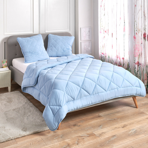 Steppbett hellblau 135x200cm Eldo