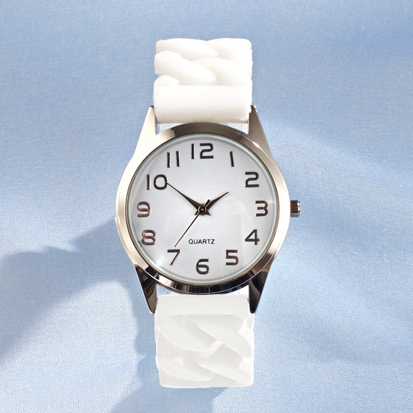 Pagen Stretch-Armbanduhr weiß