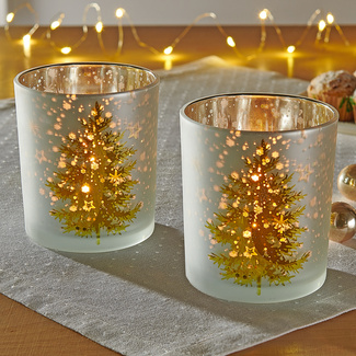 Teelicht-Glas "Tanne" Teelicht-Glas "Tanne"