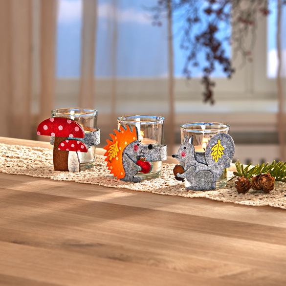 Teelichthalter "Herbstboten" 3er-Set